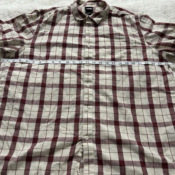 The North Face Men’s Red Plaid Short Sleeve‎ Button Down Pockets Cotton Sz 2XL - Picture 4 of 8